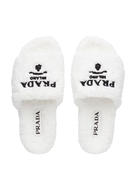 pink prada slippers|Prada fluffy slides.